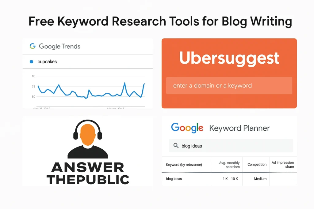 Free keyword research tools for blog writing